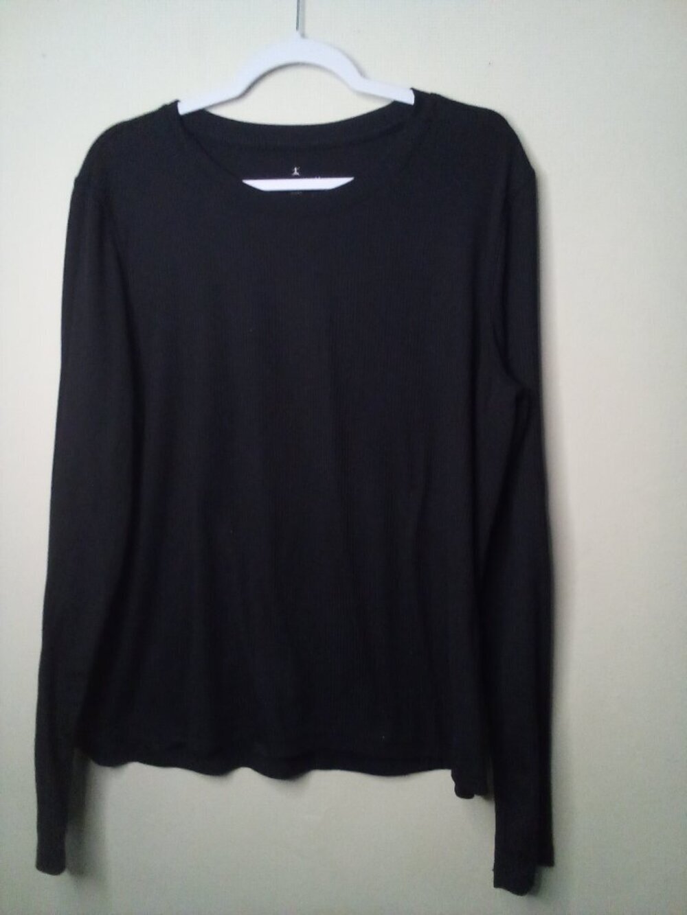Danskin Shirt Women XL Long Sleeve Soft Stretch Stripe Black
